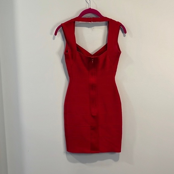 Herve Leger red open back bandage dress XS - Picture 6 of 6